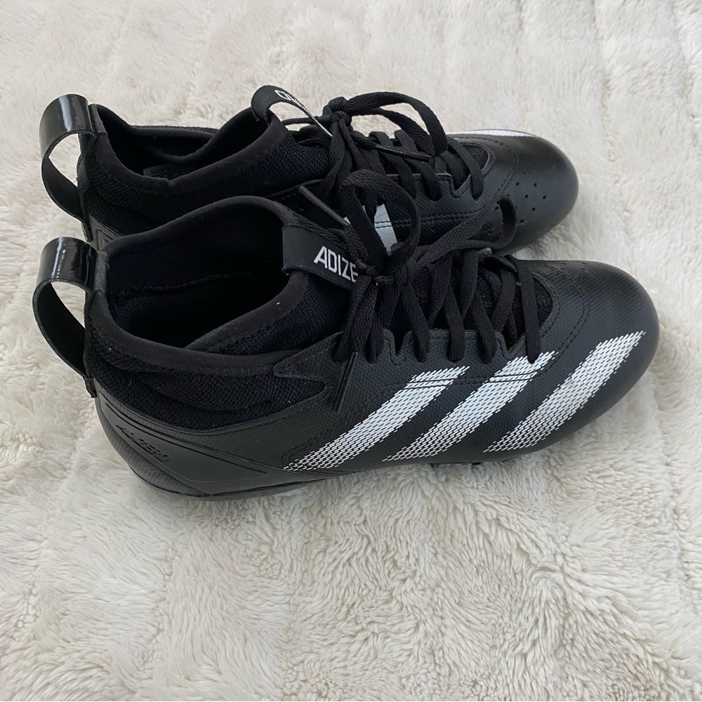 Adidas Adizero Impact.2 Spark Cleats Black White Youth Football Shoes Size 5.5 - Picture 7 of 14